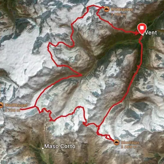 Naša trasa – Tirolská Haute Route po stopách Ötziho.
