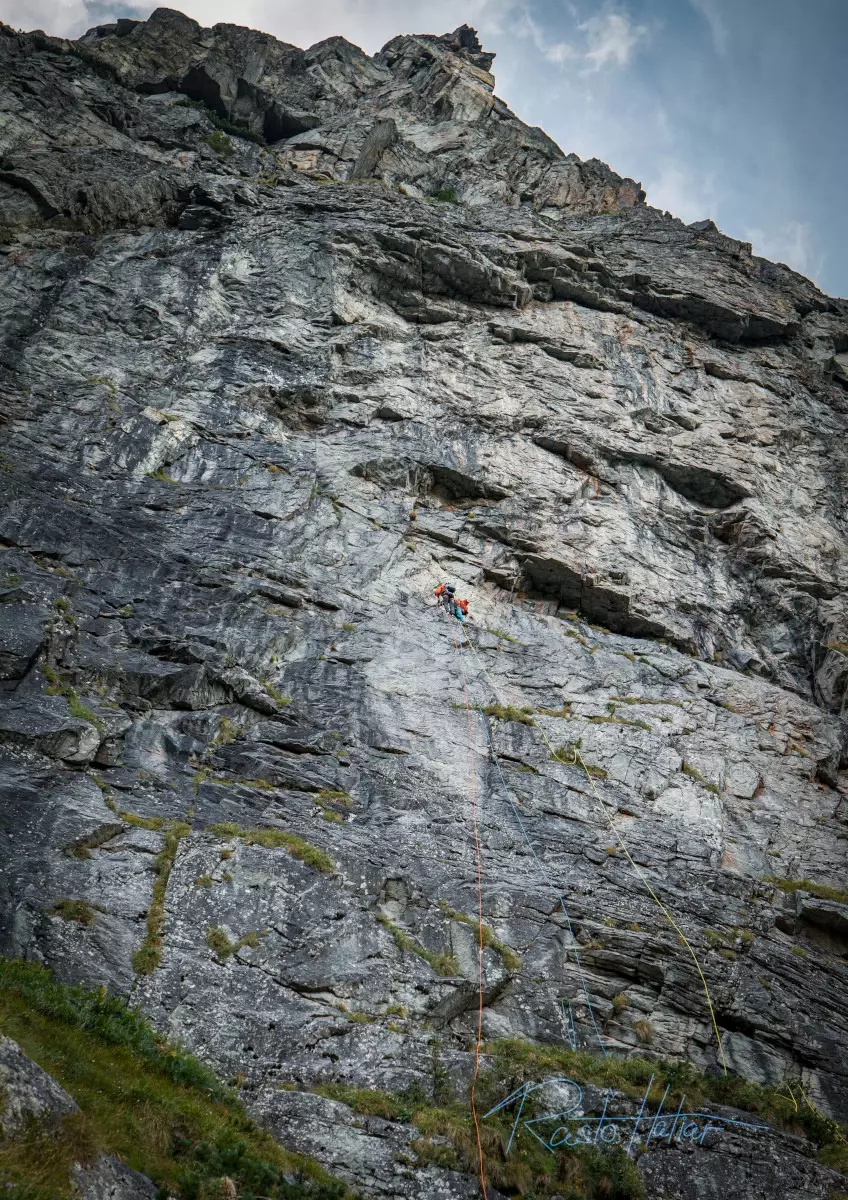 Na konci druhej dĺžky. Foto: Rasťo Hatiar