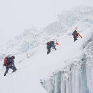 Romano, Nives a Bojan v ľadopáde nad prvým táborom
